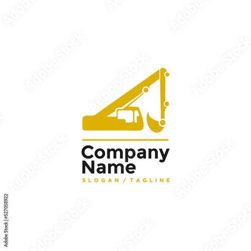 Excavator Construction Logo Vector