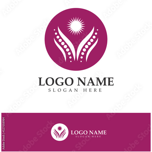 Spine diagnostics symbol logo template vector illustration design