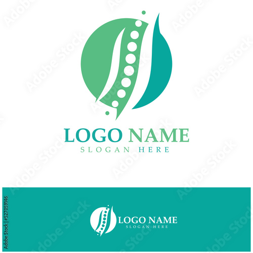 Spine diagnostics symbol logo template vector illustration design