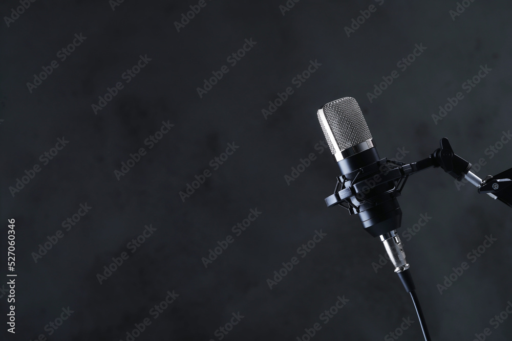 Fototapeta premium Retro Microphone On Stage With Bokeh Light