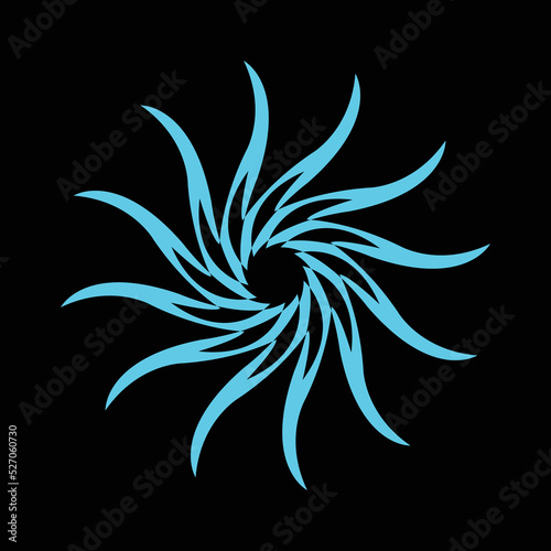 Blue flower vector logo design 