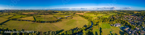 Panoramic aerial view over North Yorkshire countryside