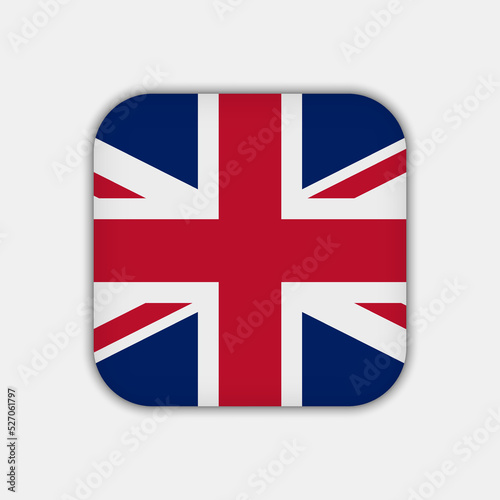 United Kingdom flag, official colors. Vector illustration.