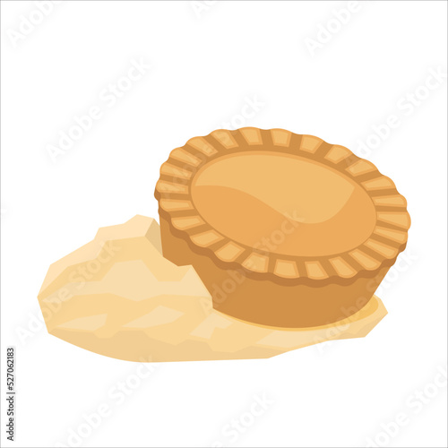 illustration vector of Australian meat pie isolated on white background