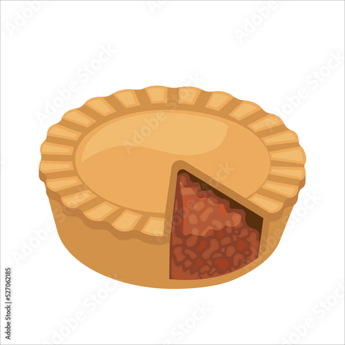 illustration vector of Australian meat pie isolated on white background