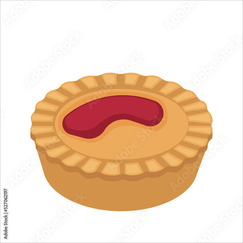 illustration vector of Australian meat pie isolated on white background
