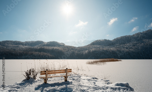 bench on the lake