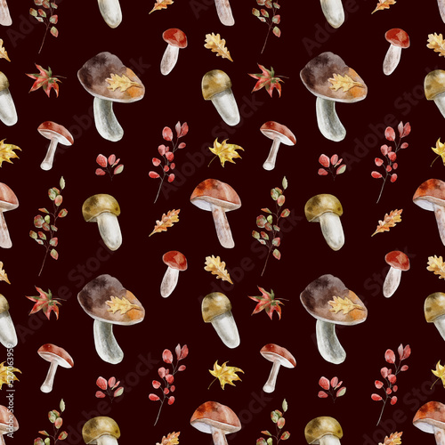 seamless pattern with mushrooms