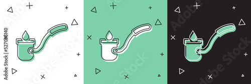 Set Sauna ladle icon isolated on white and green, black background. Vector