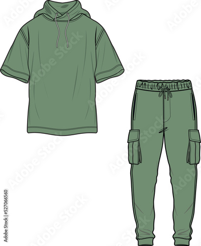 MEN AND BOYS WEAR TRACKSUIT SPORTS WEAR TOPS AND JOGGERS VECTOR