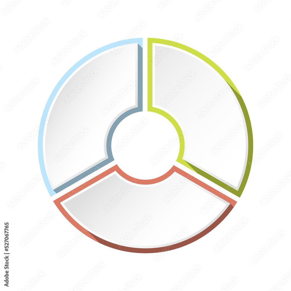 Basic Circle infographics design with 3 steps. Basic Circle infographics design with 3 steps.
