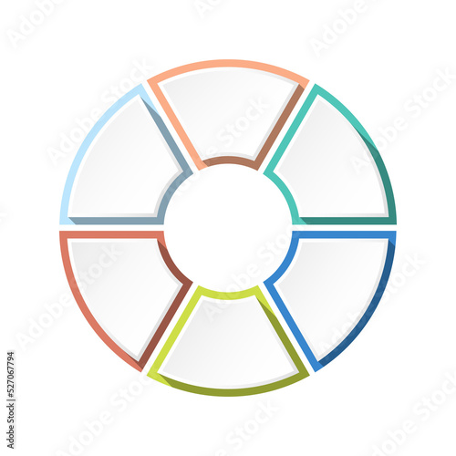 Basic Circle infographics design with 6 steps.