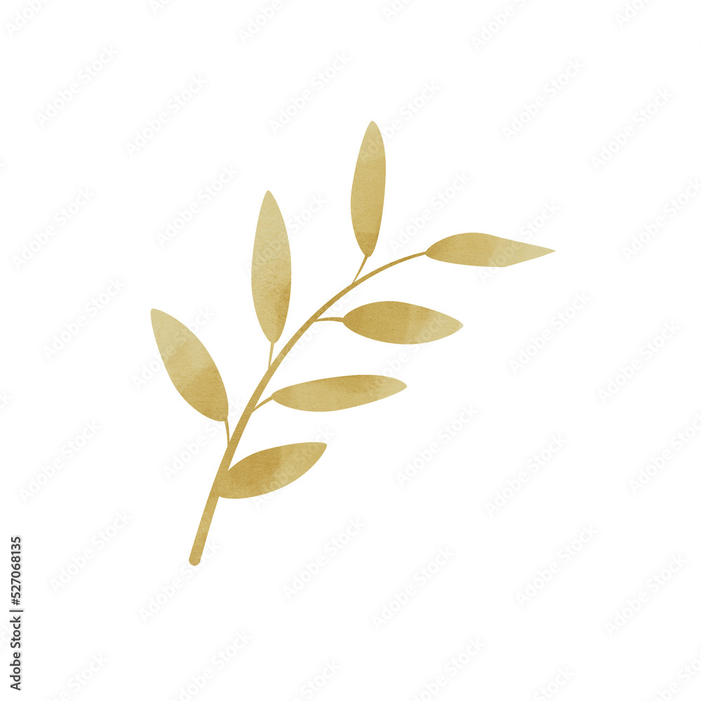Obraz premium Gold leaf watercolor