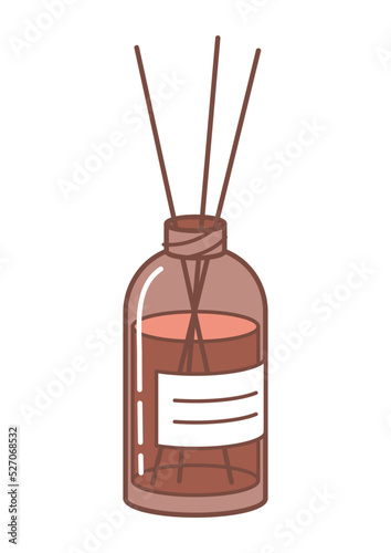 Aroma diffuser with sticks- isolated vector object for cozy home relax design