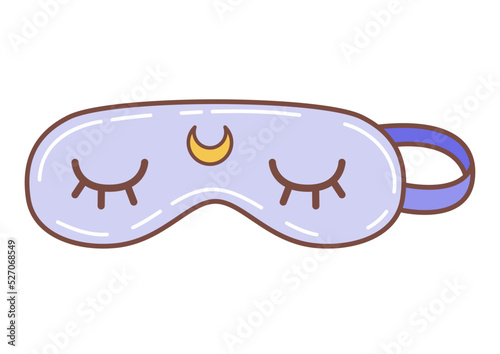 Cute sleep mask - isolated vector object for cozy home relax design