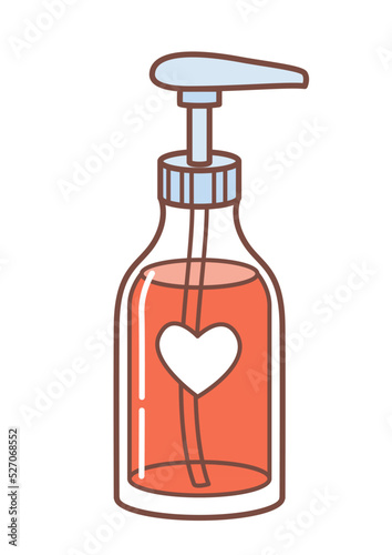 Liquid hand soap, shower gel or body lotion - isolated vector object for cozy home relax design