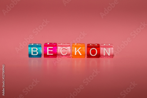 Bilde på lerret The word beckon made up of cubes