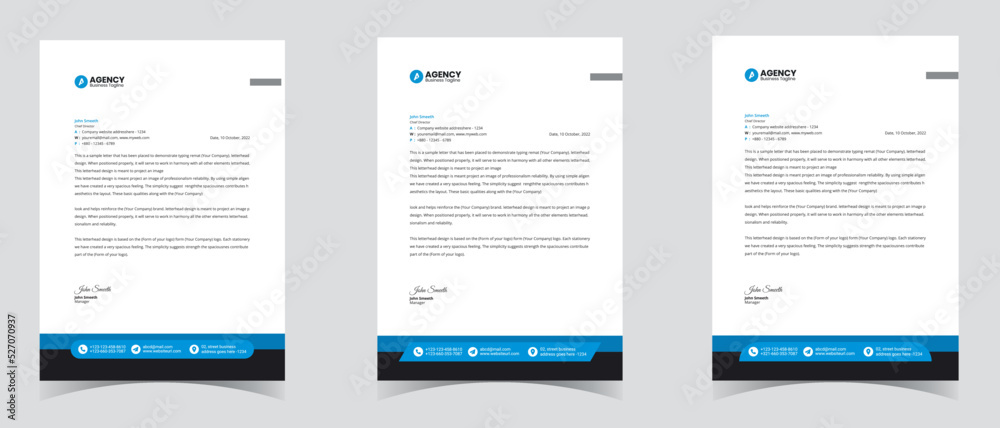 Corporate Letterhead Template Design