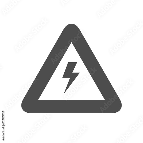 Triangular electricity warning glyph icon