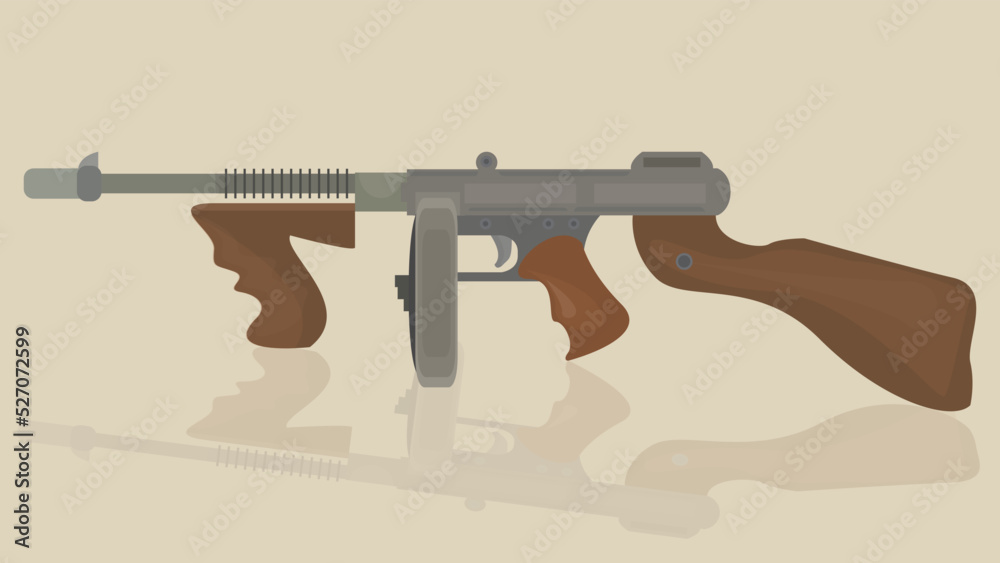hand drawn vector illustration of a gun