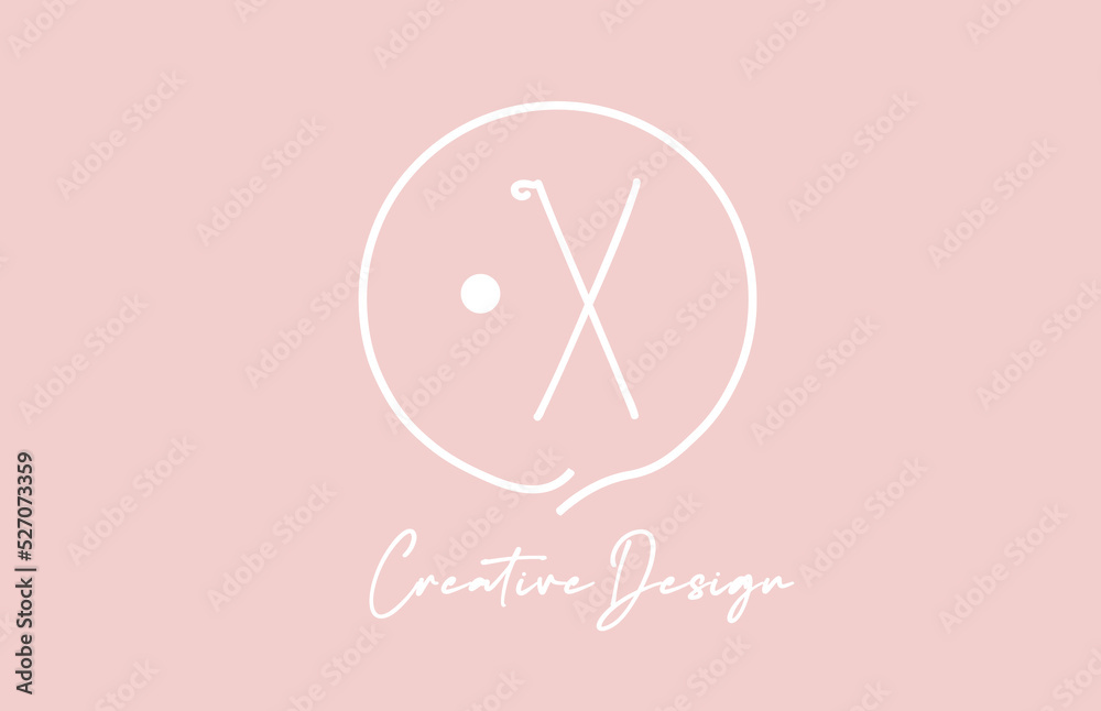 pink white X alphabet letter logo icon design with circle and vintage style. Creative template for company and business pink white X alphabet letter logo icon design with circle and vintage style. Creative template for company and business