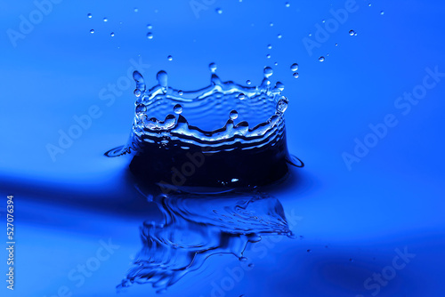 Water splash in blue water