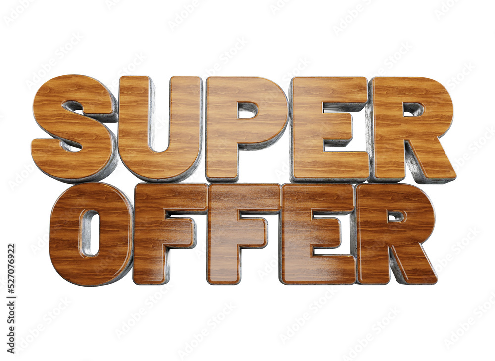 Super Offer Wood Effect 3D Text Rendering Super Offer Wood Effect 3D Text Rendering