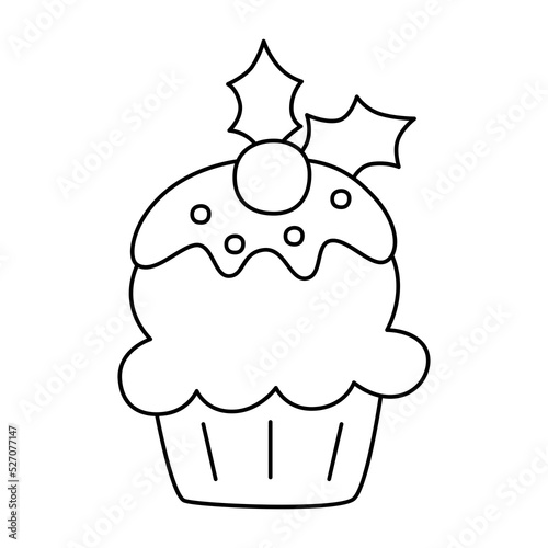 Christmas cupcake icon