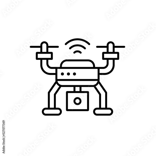 Transport related vector icons with outline style