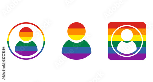 Set of LGBT avatar icon. Pride flag human symbol. vector illustration