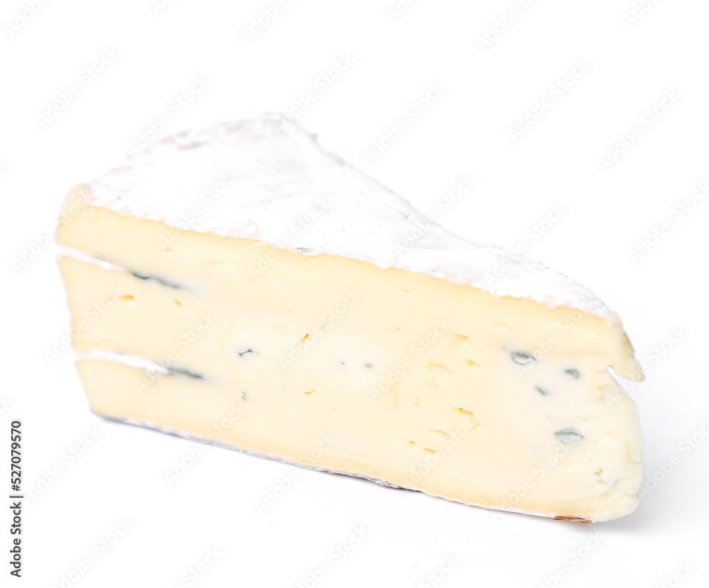 Fresh camembert cheese isolated on a white background