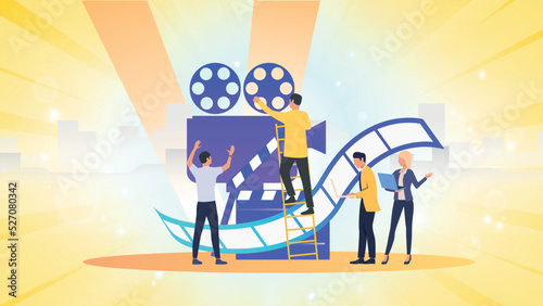 Movie Production Project Vector Illustration