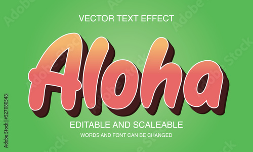 Fototapeta Naklejka Na Ścianę i Meble -  Aloha Editable 3D text style effect vector template
