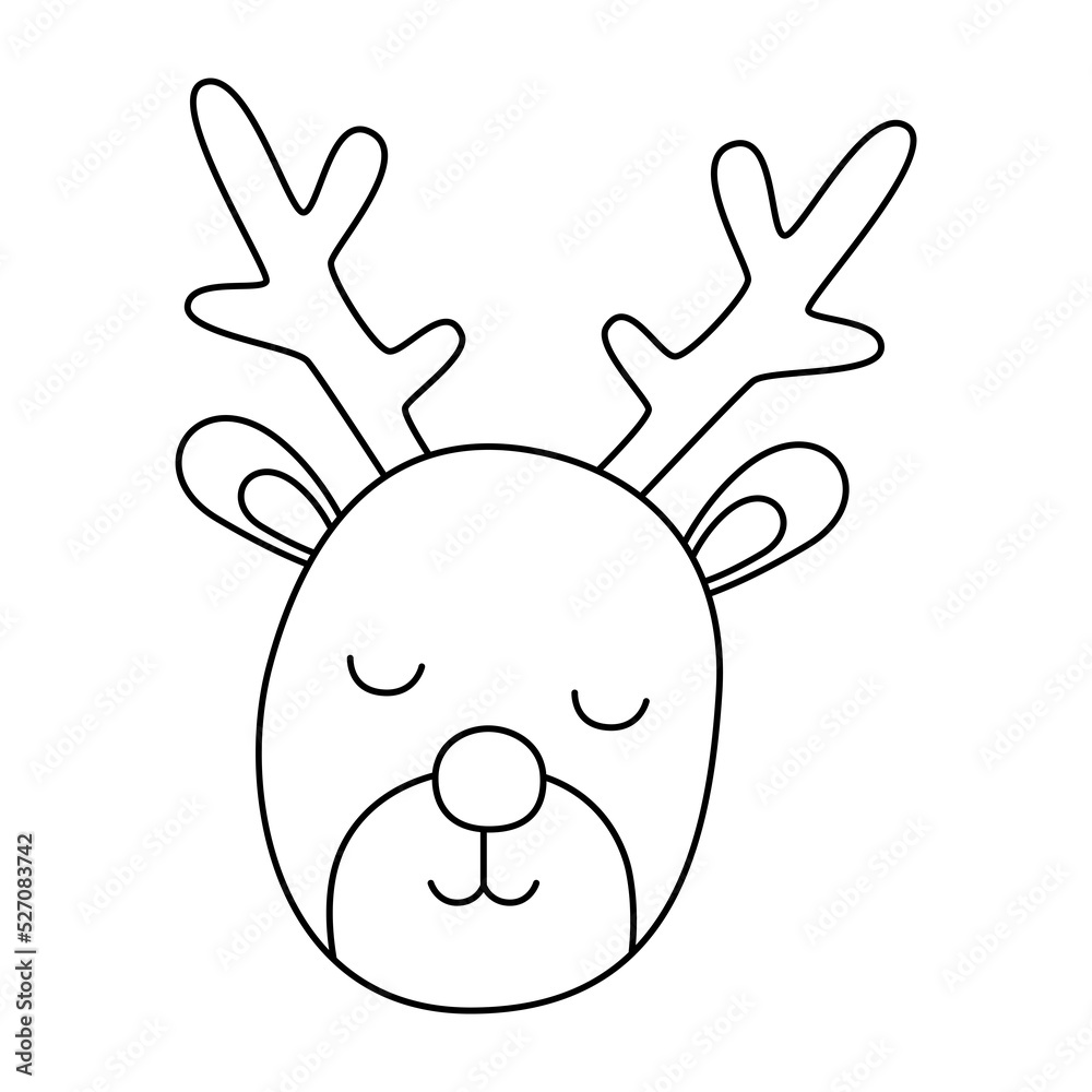 Reindeer head christmas icon. Reindeer head christmas icon.