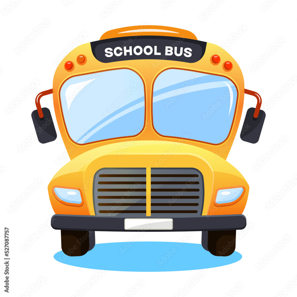 Vector Illustration School Bus. Back to school design for internet education, training, study.