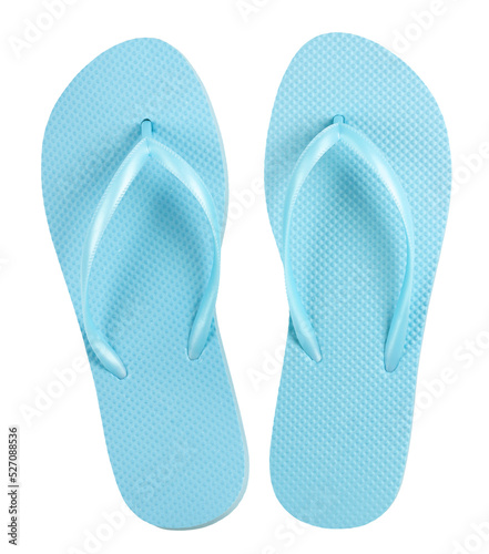 pair of flip flops isolated photo