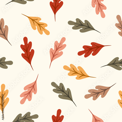 Seamless autumn pattern with leaves
