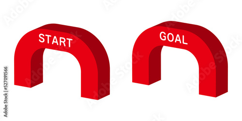 スタートとゴールのアーチ