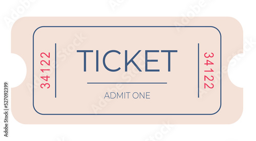 Ticket template Vector illustration Retro style Simple design element Isolated on white background