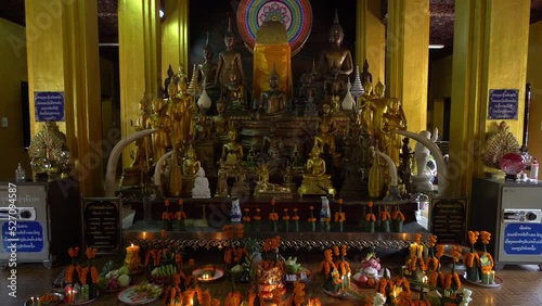 Buddha statue in Wat si Muang temple, Vientiane, Laos
