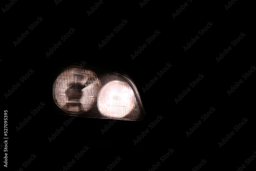 Headlight shines in the dark Headlight shines in the dark