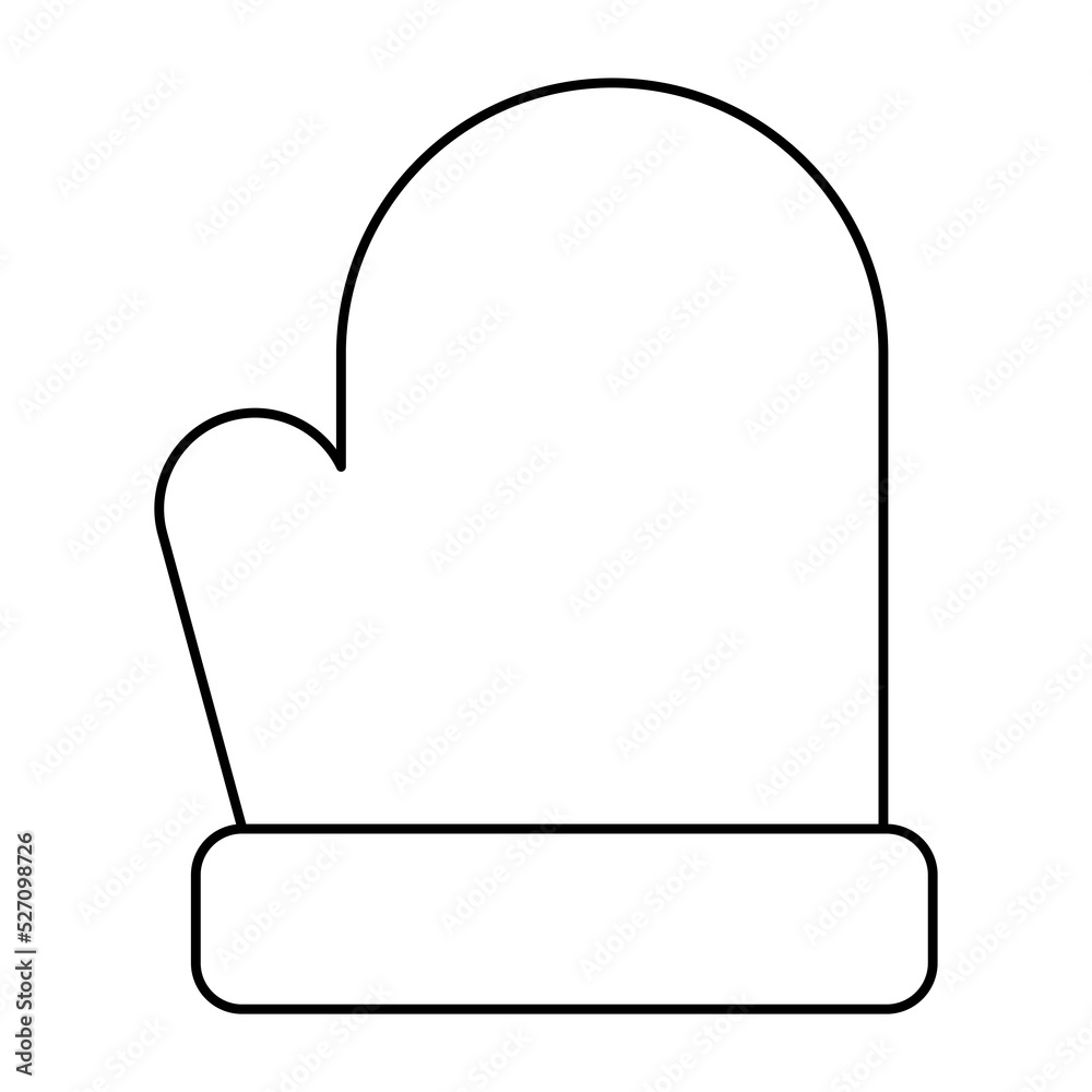 Mitten glove merry christmas icon.