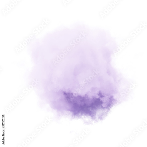 Purple cloud on white background. 3d rendering. 