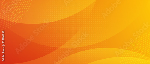 Yellow and orange vector long banner. Minimal background with curve and copy space for text. Facebook cover, web banner, header