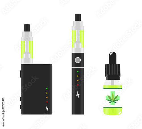 Electronic cigarettes. Modern devices for vaping. Hipster equipment for smoking