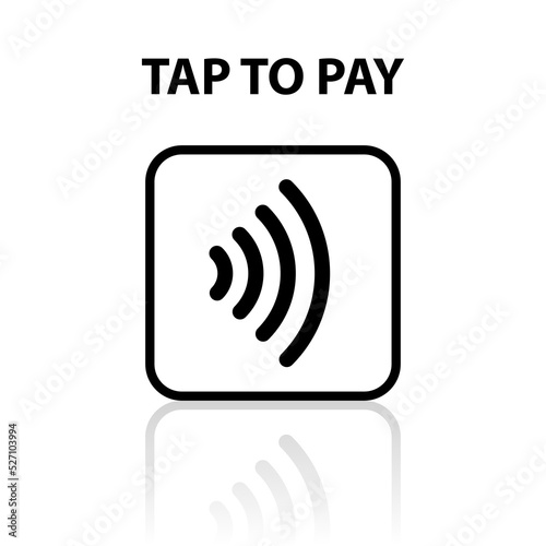 Contactless Nfc Wireless Pay Sign Logo. Credit Card Nfc Payment Vector