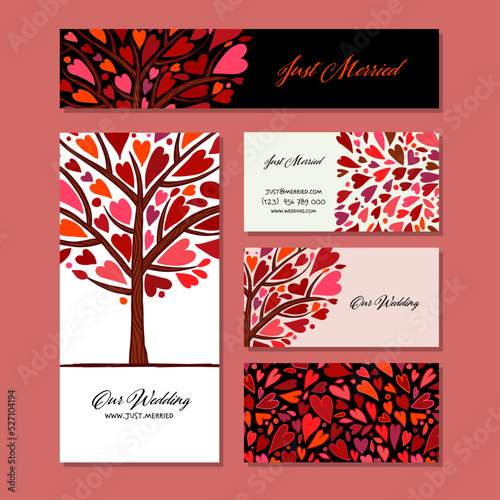 Love tree, heart shape. Concept art for wedding, valentine. Creative ideas fo...