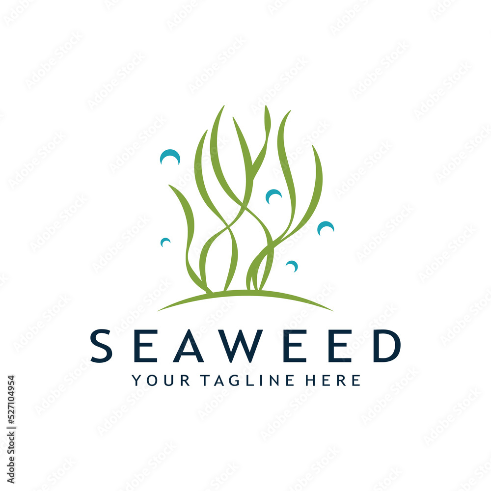 Obraz premium seaweed logo design with vector illustration template