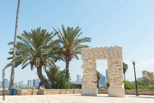 Old Jaffa Tel Aviv, Israel. City view and sight. Abrasha park. Sightseeing and tourism in Israel, Middle East.  photo