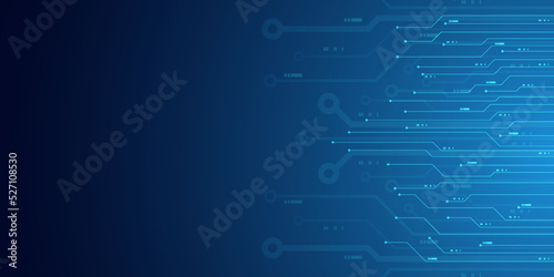 Circuit board. Motherboard. Blue technology background.